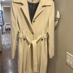 Calvin Klein Cream Women's Trench Coat with Belt